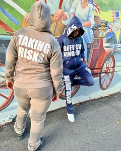 Sweatshirts à capuche personnalisés pour hommes Survêtements vintage délavés à l'acide de haute qualité Combinaisons de survêtement délavées à l'acide Ensemble pantalons de survêtement et sweat à capuche pour hommes - Product Image 3