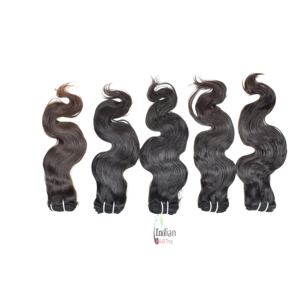 100% vietnamien naturel aspect brut Temple cheveux faisceaux non transformés Machine Double trame corps vague pas cher tissage Extensions humaines - Product Image 2