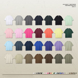 Venta al por mayor Unisex Verano Casual Camiseta Tendencia O-cuello Forma suelta Manga corta Largo Regular Color sólido 100% Algodón Hombres - Product Image 2