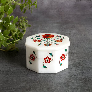 Nuevo estilo, joyero de mármol, organizador, contenedor de almacenamiento con tapa extraíble para anillos, pulseras, pendientes para regalos - Product Image 1