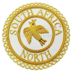 INSIGNIA DE VESTIDO PROVINCIAL DE ARTESANÍA MASÓNICA PARA INSIGNIA DE VESTIDO DE DIACON SENIOR Y JUNIOR-ALAMBRE DE Lingotes DORADOS BORDADOS A MANO - Product Image 1