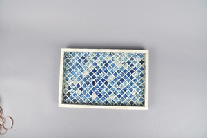 Bandeja de incrustaciones de hueso de forma Rectangular para manualidades, bandeja decorativa para el hogar para mesa de centro, patrón único, prueba de artesanía de hueso - Product Image 3