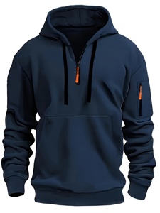 Sudaderas con capucha de bolsillo con cremallera en blanco de algodón 100% con logotipo de color personalizado de alta calidad OEM para hombres - Product Image 6