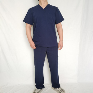 Nouvelle Arrivée Uniformes d'infirmiers sur mesure OEM pour hommes Ensembles de blouses d'hôpital d'été en tissu toile élasthanne de haute qualité avec détection d'aiguilles - Product Image 4
