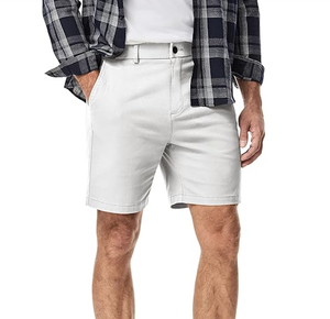 WHOLESALE <b>MENS</b> 7" CHINO <b>SHORTS</b> CLASSIC FITNESS SUMMER STRETCH WAIST COTTON TWILL CASUAL <b>DRESS</b> <b>SHORTS</b> CUSTOM LOGO NEW ARRIVAL - Product Image 1