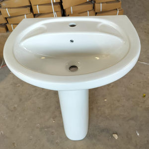 Lavabo de Cerámica de Diseño Moderno con Pedestal, Lavamanos de Alta Calidad para Baño y Cocina - Product Image 4