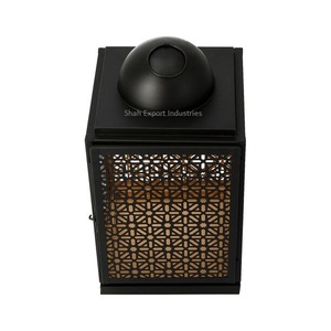 โคมไฟเทียนโลหะสีดำสำหรับตกแต่งโต๊ะโคมไฟสีดำดีไซน์แบบโมร็อกโก - Product Image 2