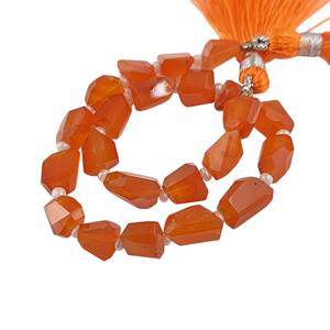 Cornaline facettes coupées pépites de pierres précieuses brins de perles - Product Image 1