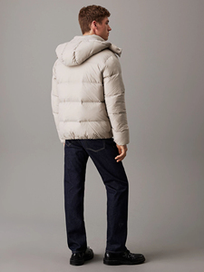 Veste matelassée à capuche en duvet de haute qualité Lupin Felt, gris silex, imperméable, nylon, capuche à cordon détachable, fermeture éclair élastique - Product Image 4