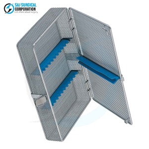 Cesta Oftálmica Micro con Tapa, Insertos y Tiras de Silicona, Acero Inoxidable, Almacenamiento Manual Reutilizable para Herramientas Oftálmicas Delicadas - Product Image 2