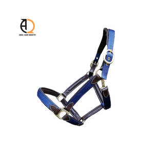 Licol en cuir véritable pour cheval, entraînement équestre, cuir travaillé à la main, licol en corde de nylon design - Product Image 2