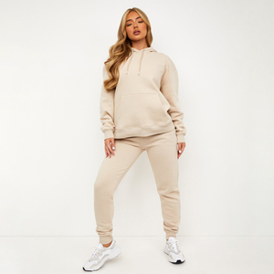 Wholesale OEM Custom Made Heavy <b>Weight</b> 320-360 GSM 100% Combed Cotton Fleece Pullover Hoodie Oversized Tracksuit <b>For</b> <b>Women</b> - Product Image 4