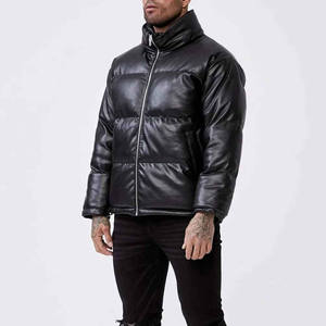 2023 Otoño Invierno High Street Puffer chaqueta de cuero Original de cuero bordado personalizado impermeable a prueba de viento de alta calidad - Product Image 5