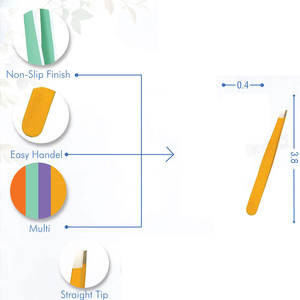 Haute qualité professionnel Portable en acier inoxydable Mini pince à épiler ensemble marque privée pince à sourcils pointe inclinée sac à outils de beauté - Product Image 4