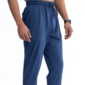<b>High</b> Quality Blue Slim Fit Stylish Men Pants Jogger For Men <b>Elasticated</b> <b>Waist</b> With Side Pockets Joggers Cotton Men <b>Trouser</b> - Product Image 1