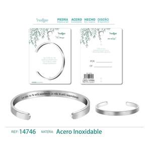 Braccialetti promozionali eleganti in acciaio con messaggio spagnolo 14746 - Product Image 1