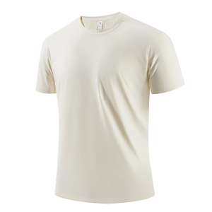 เสื้อยืดผู้ชายคอกลมแขนสั้นสีพื้นเสื้อยืดแขนครึ่ง - Product Image 4