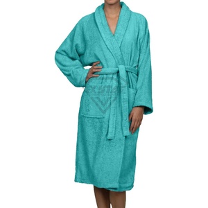Peignoir à capuche en molleton de corail de luxe avec logo personnalisé Peignoir thermique de haute qualité Ceinture épaisse et moelleuse Robes grande taille 100% coton - Product Image 5
