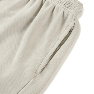 Pantalones Cortos Casuales Beige para Hombre, Cintura Elástica Suave con Cordón, Bolsillos, Cómodos para Verano, Gimnasio y Entrenamiento - Product Image 2
