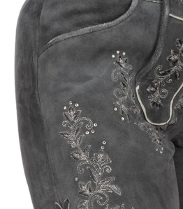 Pantalones cortos de cuero alemán Mujer Bavarian German Lederhosen Pantalones cortos de cuero auténticos de alta calidad Pantalones cortos de cuero para mujer - Product Image 5