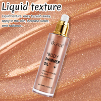 Huile corporelle scintillante IKZEE 100ML Or Rose Marque Privée Éclaircissante Longue Durée Éclat Visage Huile Scintillante pour Femme