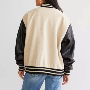 Pakistani <b>Factory</b> Manufacturer Heavyweight Casual Embroidery Thick Women's Winter Jackets Wholesale Custom Varsity Jacket - Product Image 2