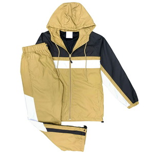 Ensemble de survêtement de jogging décontracté léger d'hiver à manches longues avec capuche pour homme, 100% nylon, imperméable, séchage rapide - Product Image 1