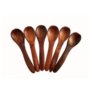 Hot Selling <b>Set</b> of 6 Handmade Wooden <b>Reusable</b> Flatware Spoons Eco-Friendly and Sustainable for Back to School - Product Image 1