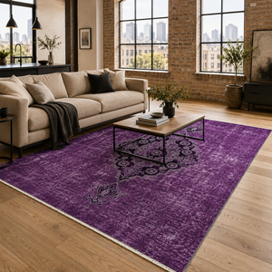 <b>Rug</b> Weavers RW7017 Nomad <b>Lilac</b> Tribal Washable <b>Rug</b> Dropshipping Wholesale Washable Chenille 10 Sizes - Product Image 1