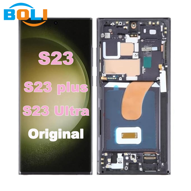 Original for Samsung Galaxy S23 Ultra Display SM-S918U LCD for Samsung S22 S23 Ultra Touch Screen Digitizer Assembly Replacement