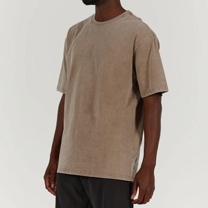 Camiseta de algodón 100% de lujo para hombre desgastada, camiseta lavada con ácido de gran tamaño con logotipo Vintage en blanco de alta calidad - Product Image 3