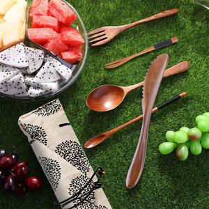Juego de cubiertos ecológicos japoneses 100%, cubiertos de madera modernos de acero inoxidable, cubiertos de plata, bodas, cenas y fiestas - Product Image 4