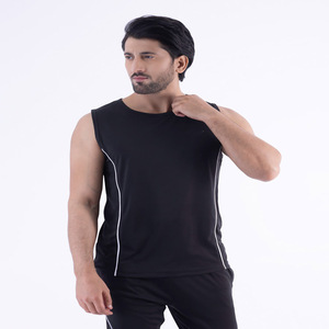 Camiseta sin mangas lisa en blanco de algodón de secado rápido para hombre, camiseta sin mangas de gimnasio de alta calidad con logotipo personalizado al por mayor - Product Image 2