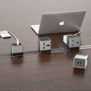 Prise de courant encastrable pour table de conférence avec rail coulissant - HOEDG005 - Product Image 3