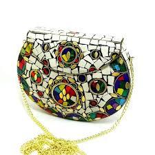 Bolso de Mano de Mosaico Hecho a Mano Exclusivo con Acabado Colorido, Bolso de Mano Decorativo de Piedra de Mosaico para Ocasiones Especiales y a Bajo Precio - Product Image 4