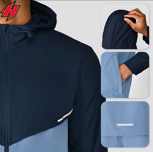 Conjunto Deportivo de 2 Piezas, Chaqueta y Pantalones Cortos, Estilo Urbano, 100% Nailon, Bloques de Color, Impresión DTG Personalizada, Cortavientos - Product Image 3