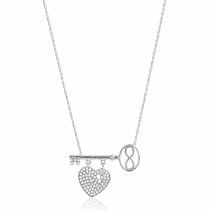 Collier à breloques en pierre de Zircon clair avec cœur, fait à la main turc, vente en gros, bijoux en argent Sterling 925 - Product Image 3