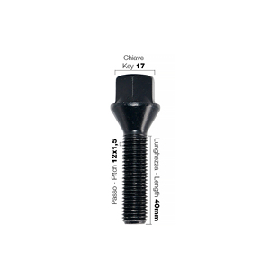 10 pernos negros ch.17 12x1.5 l.40mm - Product Image 2