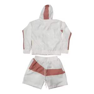 ชุดวอร์มสองชิ้นระบายอากาศได้ดีสำหรับทุกเพศชุดวอร์มไนลอนพิมพ์ลายพร้อมฮู้ดและกางเกงขาสั้น - Product Image 3