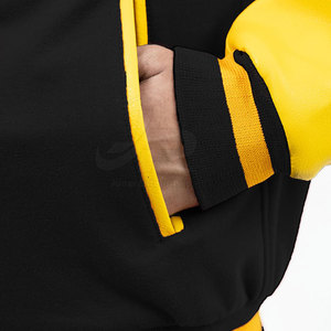 แจ็คเก็ตเลตเตอร์แมนผู้ชายสีพื้นดีไซน์ใหม่ เสื้อผ้าสตรีทแวร์สำหรับฤดูหนาว แจ็คเก็ตเลตเตอร์แมนผู้ชายสำหรับฤดูหนาวที่ให้ความอบอุ่น - Product Image 3