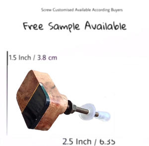 Artesanías de madera de resina negra, perillas cuadradas de acento de latón, puerta, cajón, armario, manija y tiradores para uso en cocina y dormitorio - Product Image 3