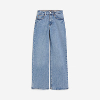 Pantalon en jean taille haute, coupe large, décontracté, sexy, pour l'été, idéal pour les fêtes, écologique, séchage rapide, coupe-vent, polyester/coton