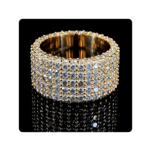 Venta al por mayor caliente 925 banda de plata esterlina nuevo diseño corte redondo Moissanite diamante joyería de moda anillos exclusivos para hombres - Product Image 6