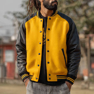 Veste universitaire boutonnée Winer pour homme, col rond, 100% laine, vestes universitaires, hauts, veste universitaire de baseball pour homme, pour l'extérieur - Product Image 5