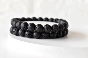 Pulsera de Cuentas de Lava Natural de Alta Calidad de 8mm, Clásica para Parejas, para Sanación, Meditación y Joyería de Aniversario - Product Image 5