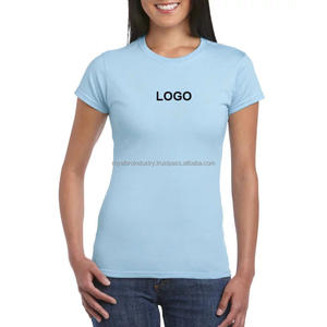 Offre Spéciale haut décontracté d'été pour femmes T-shirt à col rond coupe ajustée avec logo personnalisé T-shirts pour filles ajustés écologiques - Product Image 4