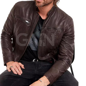 Chaqueta de Motociclista de Cuero Genuino para Hombre, Estilo Casual de Invierno, con Capucha, Ecológica, Transpirable, de Lona, Precio de Fábrica - Product Image 4