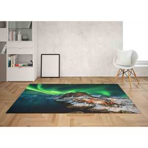 พรมพิมพ์ลายทิวทัศน์ธรรมชาติ - ลายแสงเหนือ ดีไซน์แสงเหนือ พร้อมพรมขนนุ่ม - Product Image 4