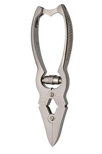 Coupe-ongles à action combinée, mâchoires concaves, ressort cylindrique avec verrouillage, style à long bec, lame droite tranchante en acier inoxydable - Product Image 5