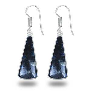 New Arrival larvikite earrings minimalist Stone Earrings Silver Plated Brass Luxury larvikite earrings Gemstone Earrings for her - Product Image 4